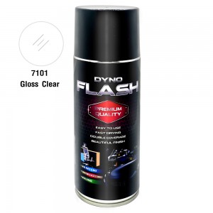 สีสเปรย์คุณภาพสูง DYNO FLASH สูตรแลคเกอร์ แห้งเร็ว ใส เงา # Gloss Clear 7101