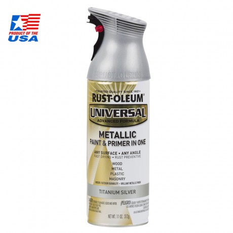 Rust Oleum Universal Spray Metallic - สเปรย์ เมทัลลิค พรีเมี่ยม Titanium Silver