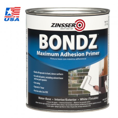 Zinsser สีรองพื้นวัสดุผิวเรียบ กระเบื้อง ไฟเบอร์กลาส แก้ว สูตรน้ำ Bondz High Adhesion Primer 271198