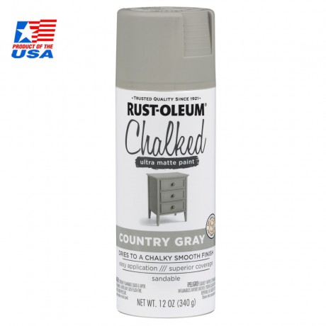 Rust Oleum Chalked Ultra Matte Paint - สีสร้างพื้นผิว vintage 302593 (Country Gray)