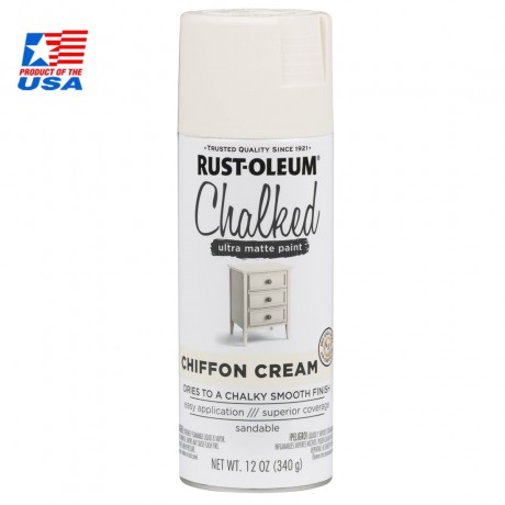 Rust Oleum Chalked Ultra Matte Paint - สีสร้างพื้นผิว vintage 302596 (Chiffon Cream)
