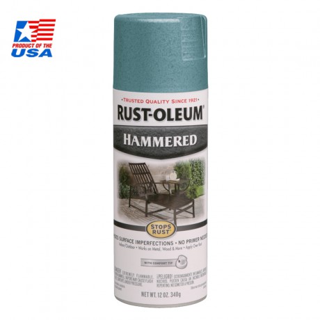 Rust Oleum Hammered Spray - สีสเปร์ยกันสนิม ลายฆ้อน เขียว - Verde Green