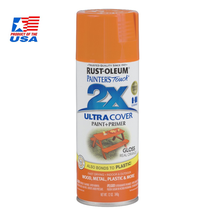 Rust Oleum 2X สีสเปรย์ กันสนิม - (สีส้ม) Real Orange