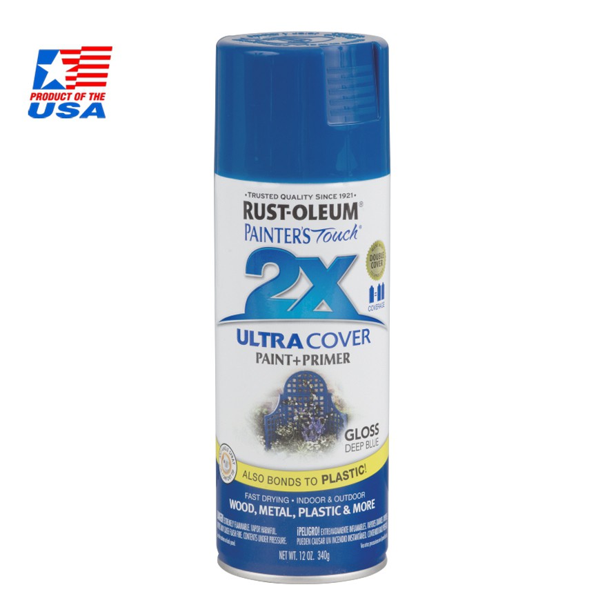 Rust Oleum 2X สีสเปรย์ กันสนิม - (สีน้ำเงินเข้ม) Deep Blue